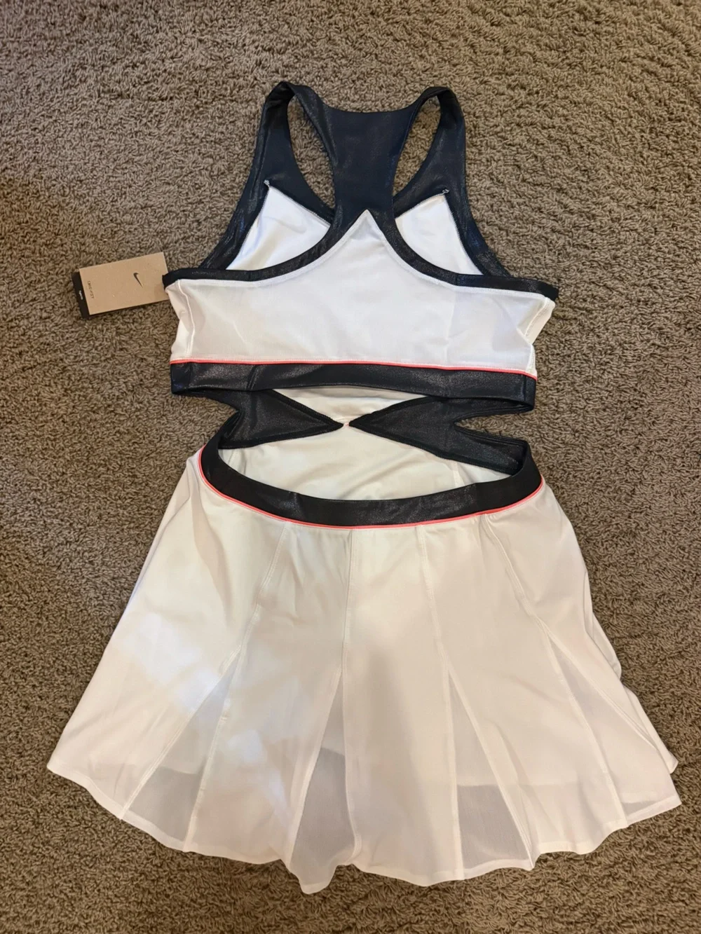 Rare Nike US Open Court Slam Dri-fit Tennis Dress Women’s Size L White/Punch NEW
